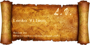 Lenko Vilmos névjegykártya